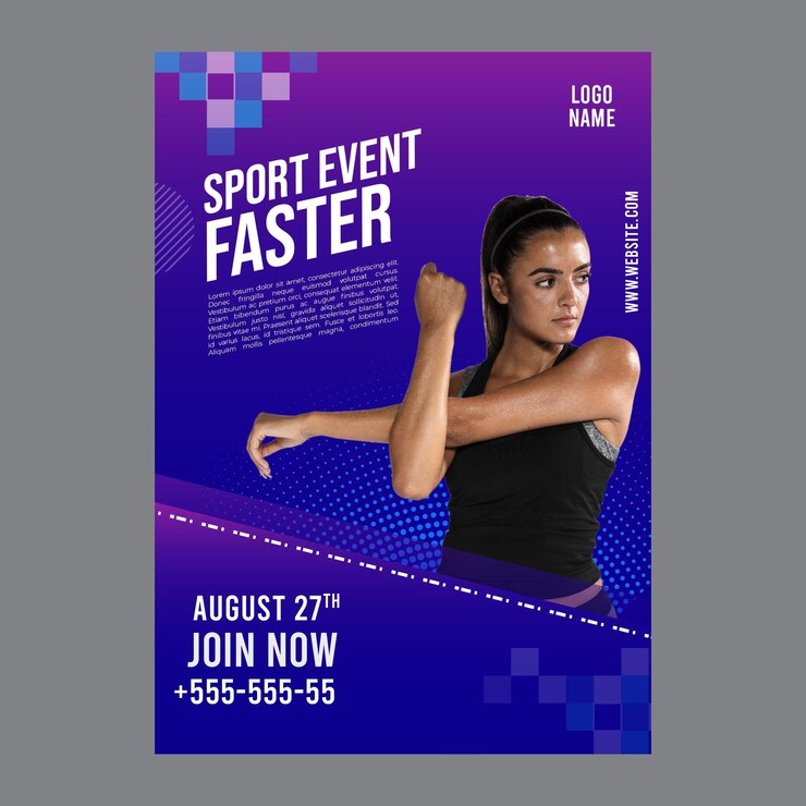 Bezpłatny plik Wektor szablon plakatu do fitnessu i sportu
