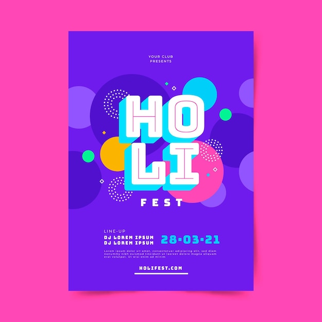 Szablon Plakatu Festiwalu Holi