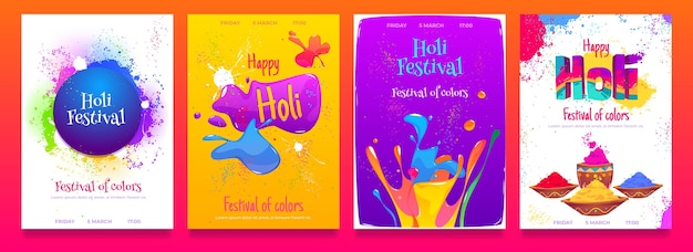 Bezpłatny wektor szablon plakatu festiwalu holi