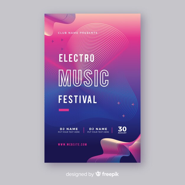 Szablon plakatu festiwalu muzyki elektronicznej