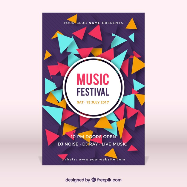 Szablon plakatu festiwalu muzyki