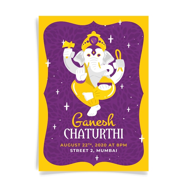 Szablon Plakatu Ganesh Chaturthi