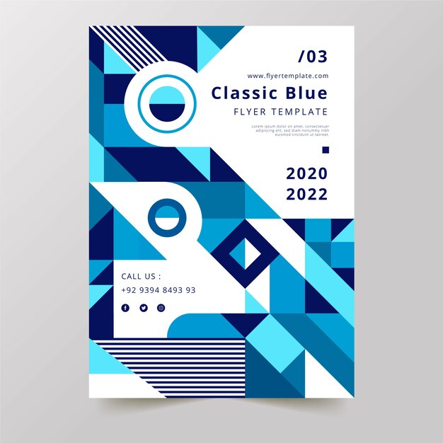 Szablon plakatu klasyczna niebieska paleta 2020