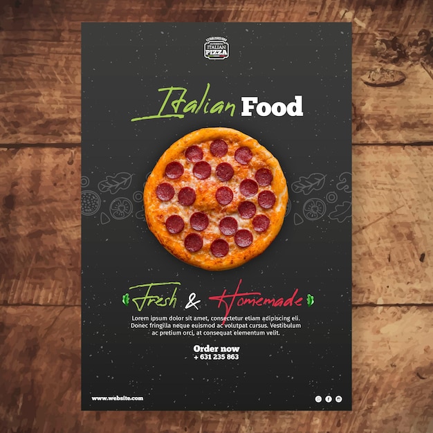 Bezpłatny wektor szablon plakatu kuchni włoskiej