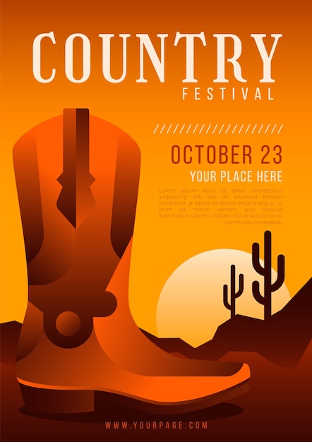 Bezpłatny wektor szablon plakatu muzyki country
