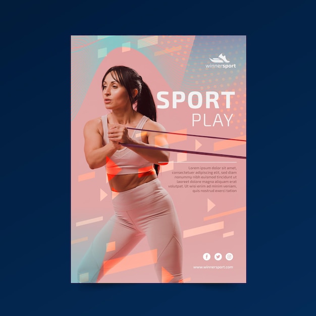 Szablon plakatu na siłowni fitness