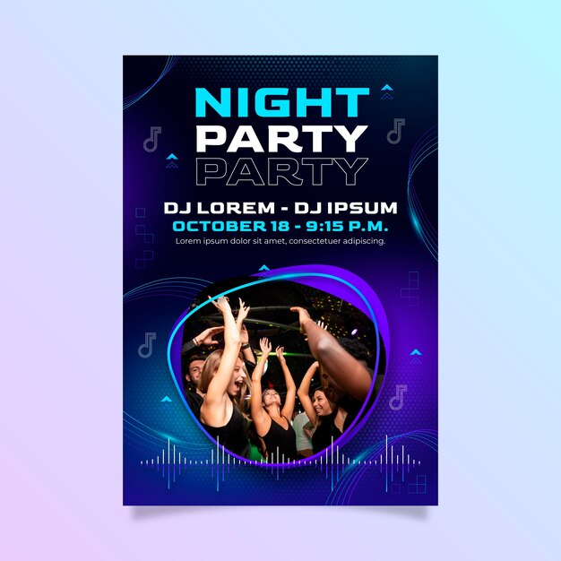 Szablon plakatu nocnej imprezy
