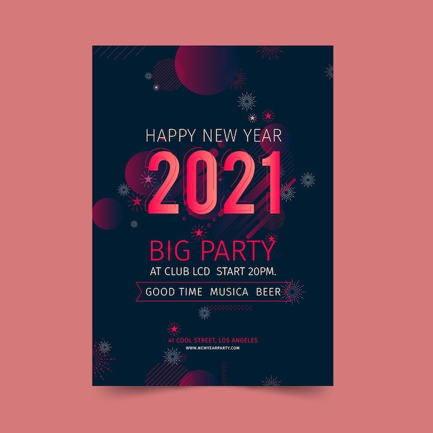 Szablon Plakatu Nowy Rok 2021