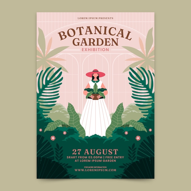 Szablon plakatu ogrodu botanicznego