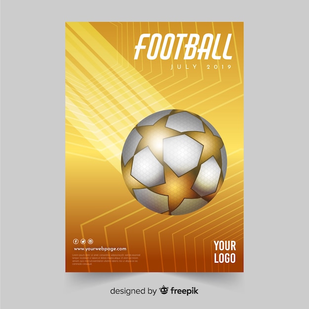 Szablon plakatu piłki nożnej lub projekt ulotki