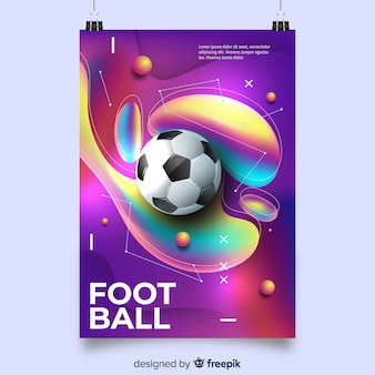 Szablon plakatu piłki nożnej o płynnych kształtach
