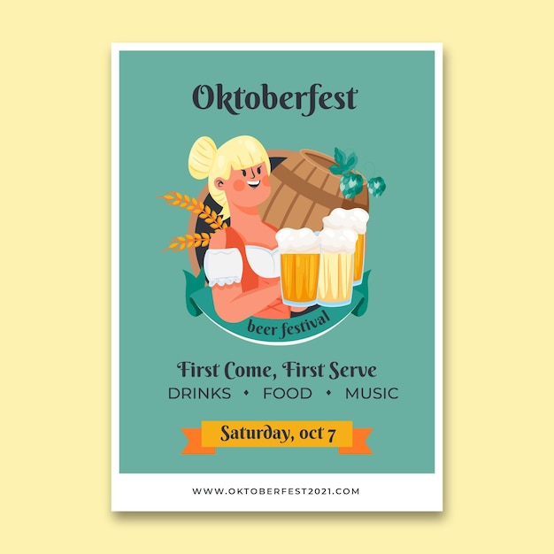 Szablon Plakatu Pionowego Oktoberfest