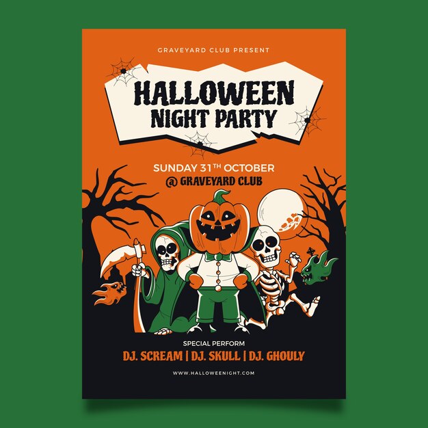 Szablon plakatu pionowego świętowania Halloween