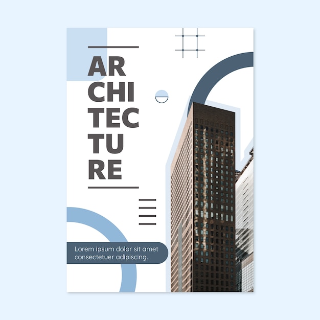 Bezpłatny wektor szablon plakatu projektu minimalistycznej architektury