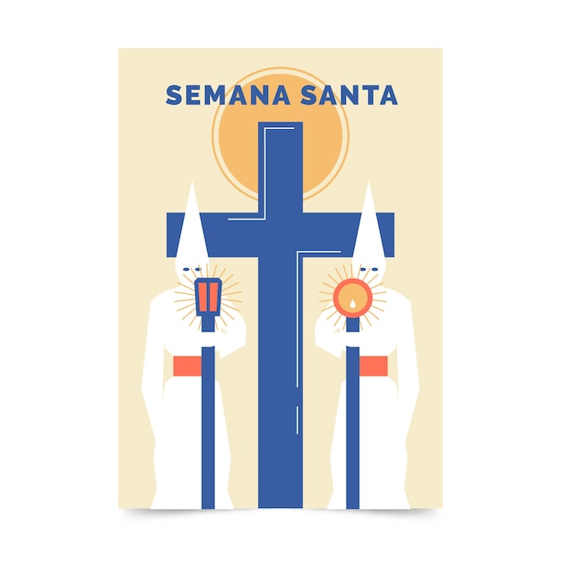 Bezpłatny wektor szablon plakatu semana santa