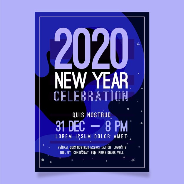 Szablon plakatu strony streszczenie nowy rok 2020