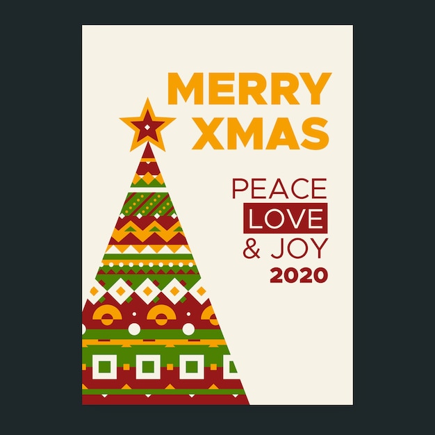 Bezpłatny wektor szablon plakatu świątecznego z kolorowe kształty geometryczne