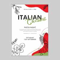 Bezpłatny wektor szablon plakatu włoskiego jedzenia