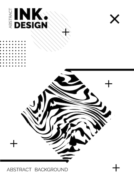 Bezpłatny wektor szablon plakatu z czarnymi liniami modne abstrakcyjne faliste tła bezszwowe wzory w paski pionowezdeformowane linie i zmarszczki geometria efekty optyczne modny nadruk na tekstylia i tkaniny