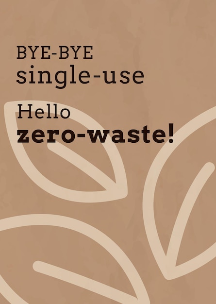 Bezpłatny wektor szablon plakatu zero waste w odcieniu ziemi earth