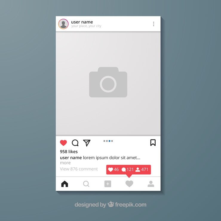Bezpłatny plik Wektor szablon posta na instagramie z powiadomieniami