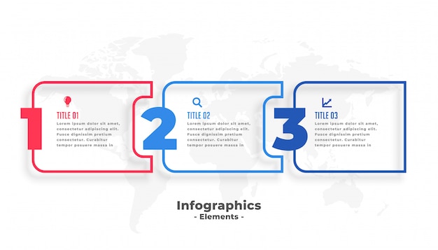 Bezpłatny wektor szablon prezentacji infografiki trzy kroki biznesu