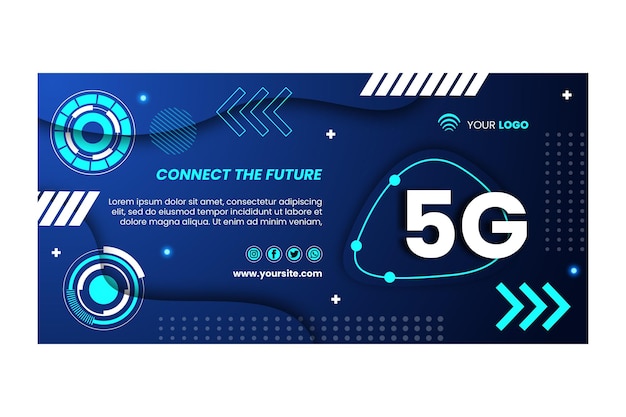 Bezpłatny wektor szablon projektu banera 5g