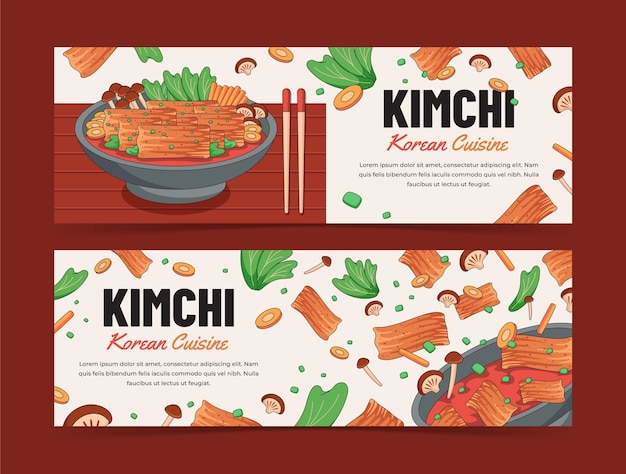 Bezpłatny wektor szablon projektu banera kimchi