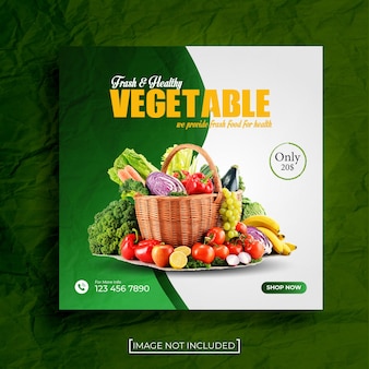 Szablon projektu banera warzywnego i spożywczego w mediach społecznościowych