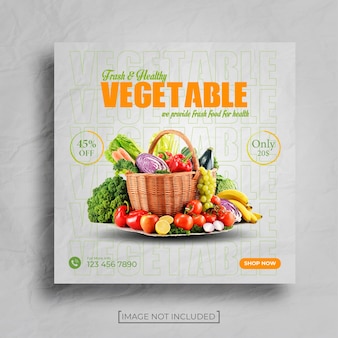 Szablon projektu banera warzywnego i spożywczego w mediach społecznościowych