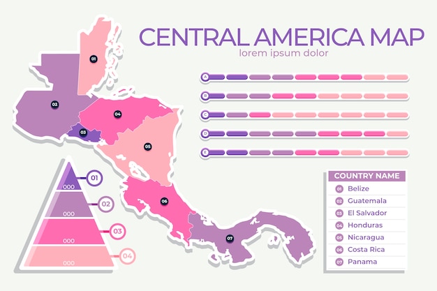 Bezpłatny wektor szablon projektu infografiki mapy