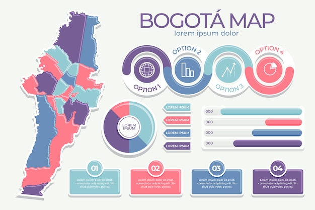 Bezpłatny wektor szablon projektu infografiki mapy