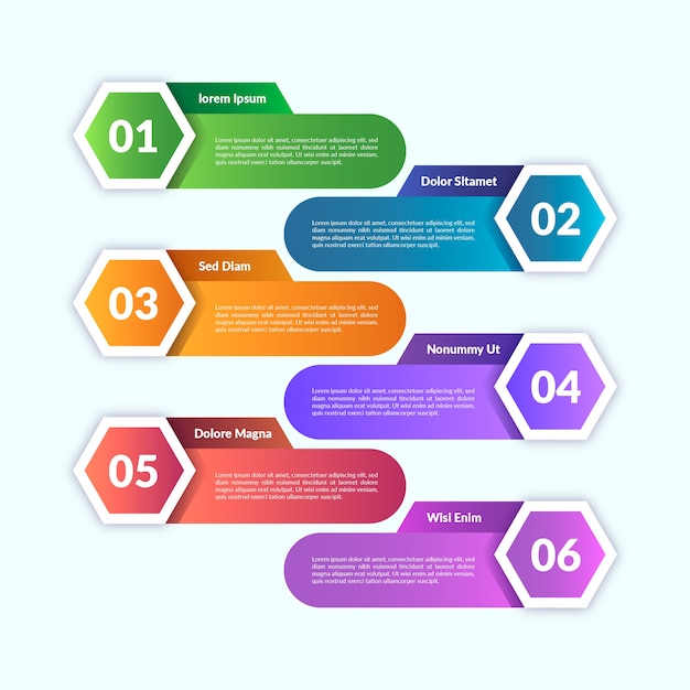 Szablon projektu infographic gradientu