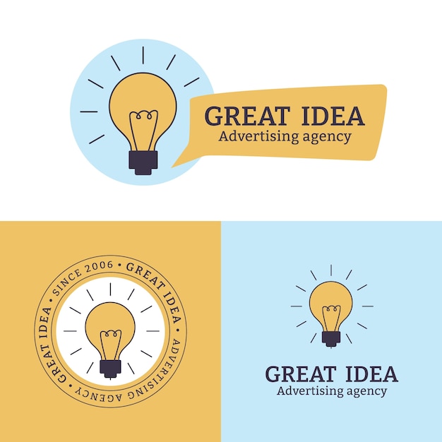 Bezpłatny wektor szablon projektu logo agencji reklamowej