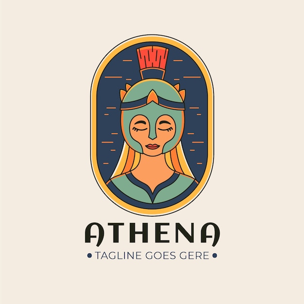 Bezpłatny wektor szablon projektu logo athena