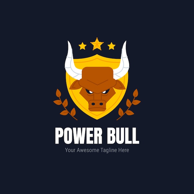 Bezpłatny wektor szablon projektu logo bull