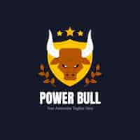 Bezpłatny wektor szablon projektu logo bull