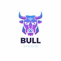Bezpłatny wektor szablon projektu logo bull