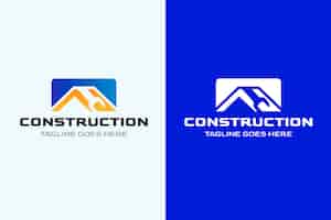 Bezpłatny wektor szablon projektu logo firmy budowlanej gradientu