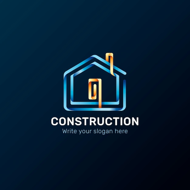 Bezpłatny wektor szablon projektu logo firmy budowlanej gradientu