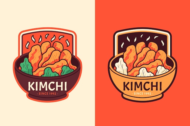 Bezpłatny wektor szablon projektu logo kimchi