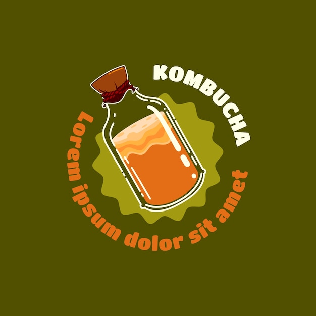 Bezpłatny wektor szablon projektu logo kombucha