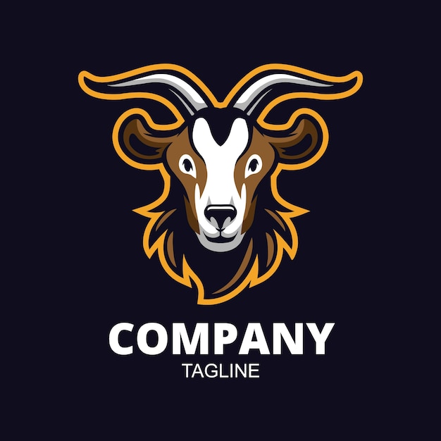 Bezpłatny wektor szablon projektu logo kozy