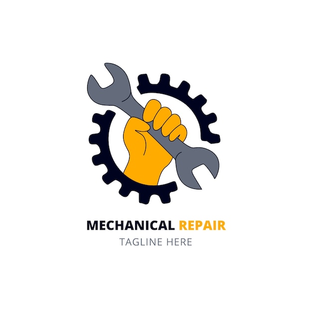 Bezpłatny wektor szablon projektu logo naprawy mechanicznej