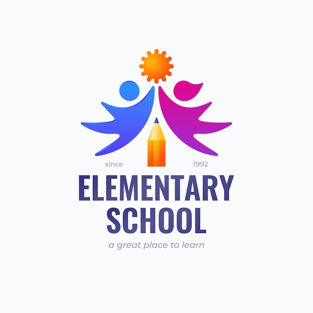 Bezpłatny wektor szablon projektu logo szkoły gradientowej