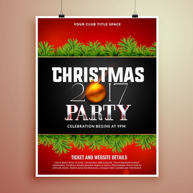 Szablon Projektu Plakat Party Boże Narodzenie Z Liści Drzewa Jodły
