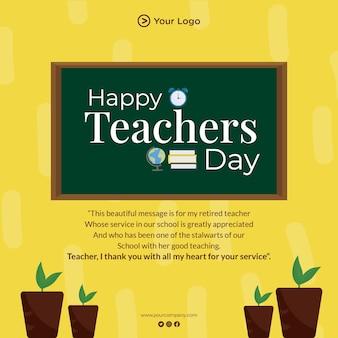 Szablon projektu transparentu szczęśliwy dzień nauczyciela
