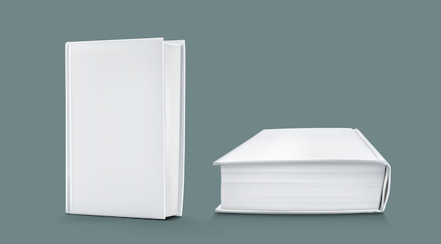 Szablon pustej papierowej książki z białą okładką