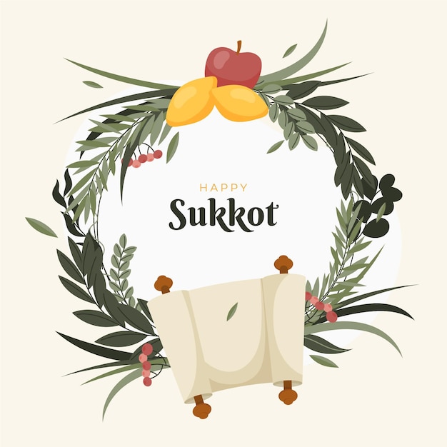 Bezpłatny wektor szablon ramki sukkot