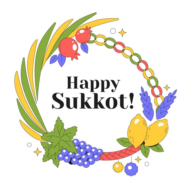 Bezpłatny wektor szablon ramki sukkot